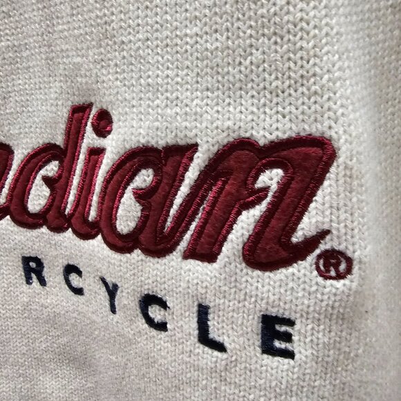 Indian Motorcycle Womens Logo Zip Up Hooded White Blue Sweater Jacket L Large - Picture 12 of 16